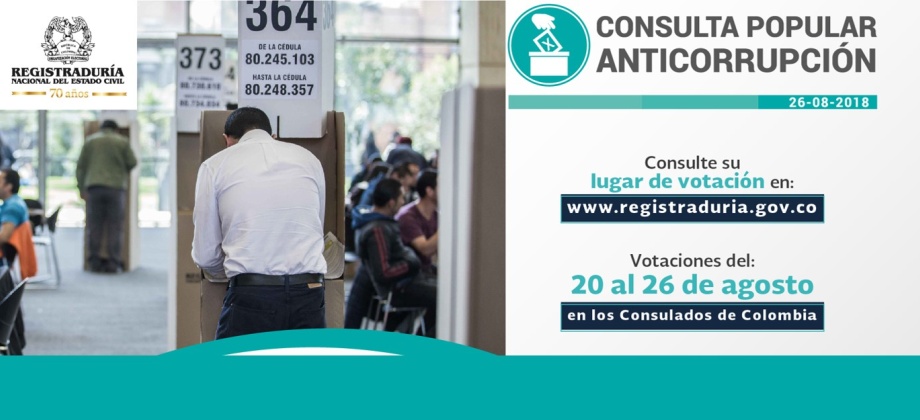 El Consulado de Colombia en Frankfurt publica las actas de designación de jurados, delegados y puestos de votación para la Consulta Anticorrupción