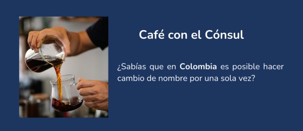 Cónsul de Colombia en Frankfurt invita a un café para hablar del trámite de cambio de nombre el 16 de agosto de 2023