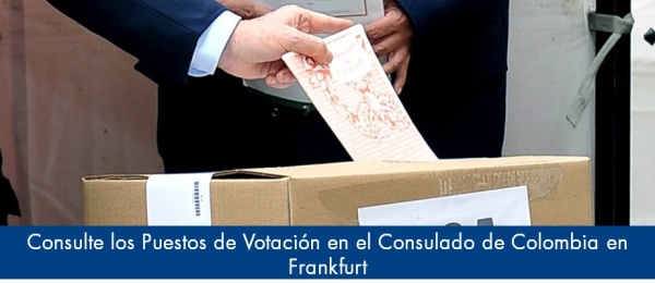 Consulte los Puestos de Votación en el Consulado de Colombia en Frankfurt en el 2018