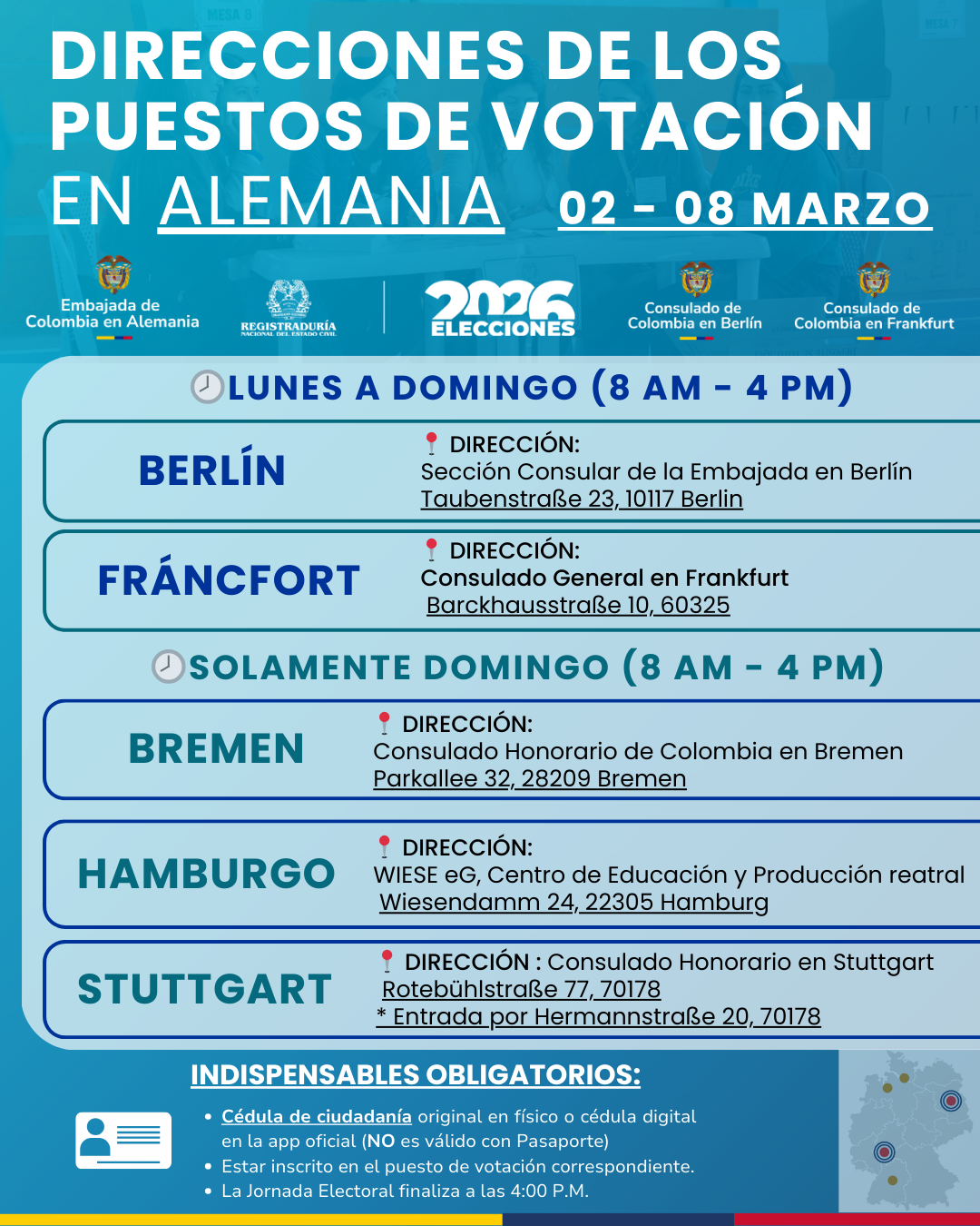 Banner de los puestos de votación en Alemania