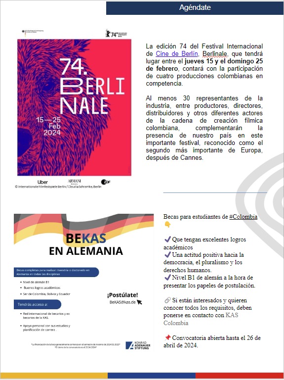 Consulado de Colombia en Frankfurt publica su boletín de febrero de 2024 