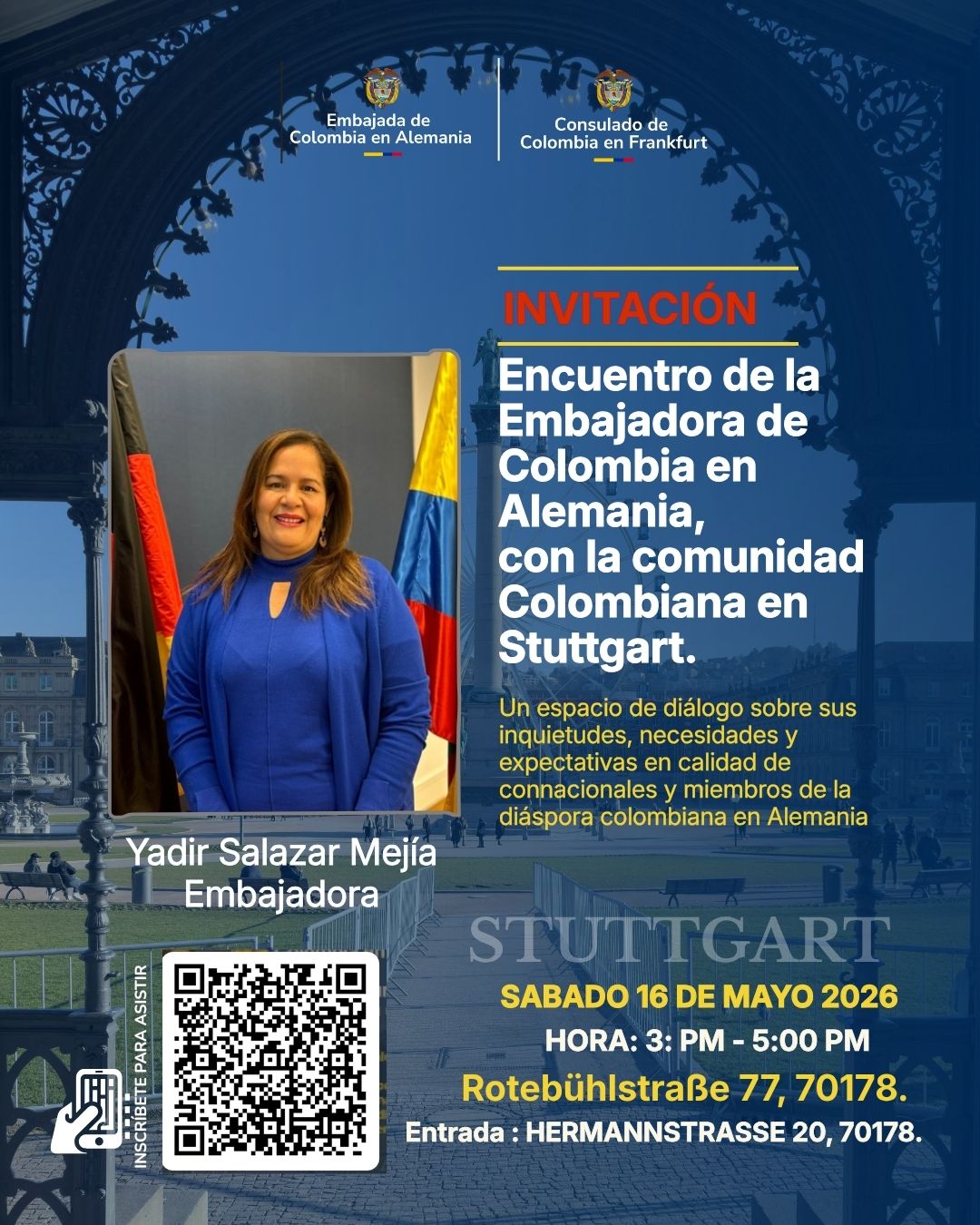 Encuentro de la Embajadora de Colombia en Alemania con la comunidad Colombiana en Stuttgart