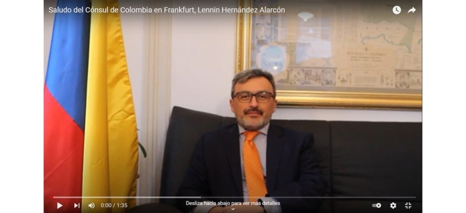 Saludo del Cónsul de Colombia en Frankfurt, Lennin Hernández 