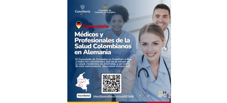 Consulado de Colombia en Frankfurt invita a los connacionales a unirse a la Red de Médicos y Profesionales de la Salud