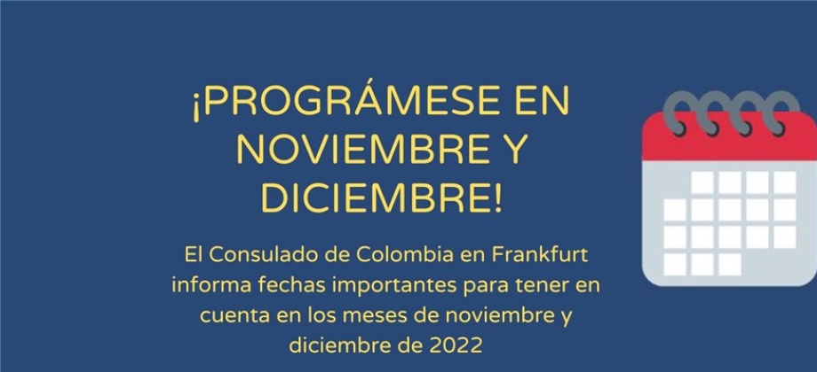 Consulado de Colombia en Frankfurt invita a programarse con las actividades organizadas para los connacionales 