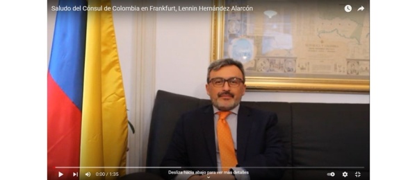 Saludo del Cónsul de Colombia en Frankfurt, Lennin Hernández 