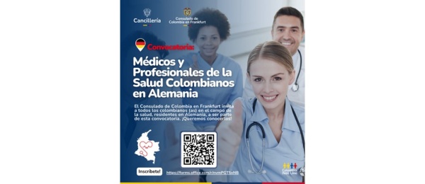 Consulado de Colombia en Frankfurt invita a los connacionales a unirse a la Red de Médicos y Profesionales de la Salud