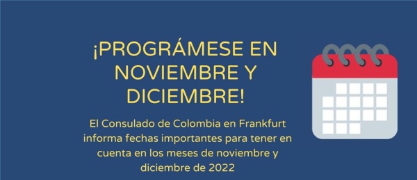 Consulado de Colombia en Frankfurt invita a programarse con las actividades organizadas para los connacionales 
