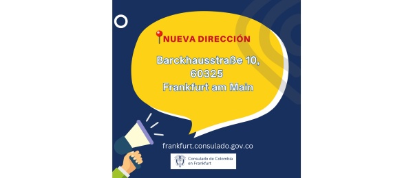 El Consulado de Colombia en Frankfurt tiene nueva dirección