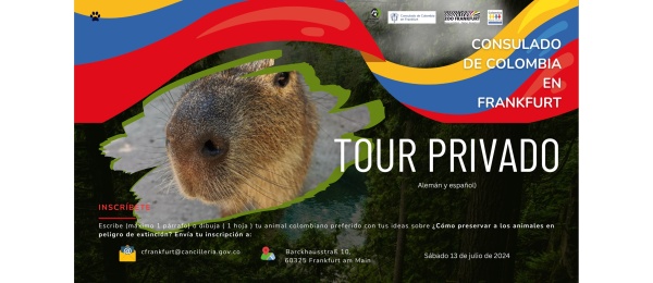 Consulado de Colombia en Frankfurt invita a menores entre 7 y 14 años a un tour privado en español y alemán sobre conservación y animales de la biodiversidad colombiana 